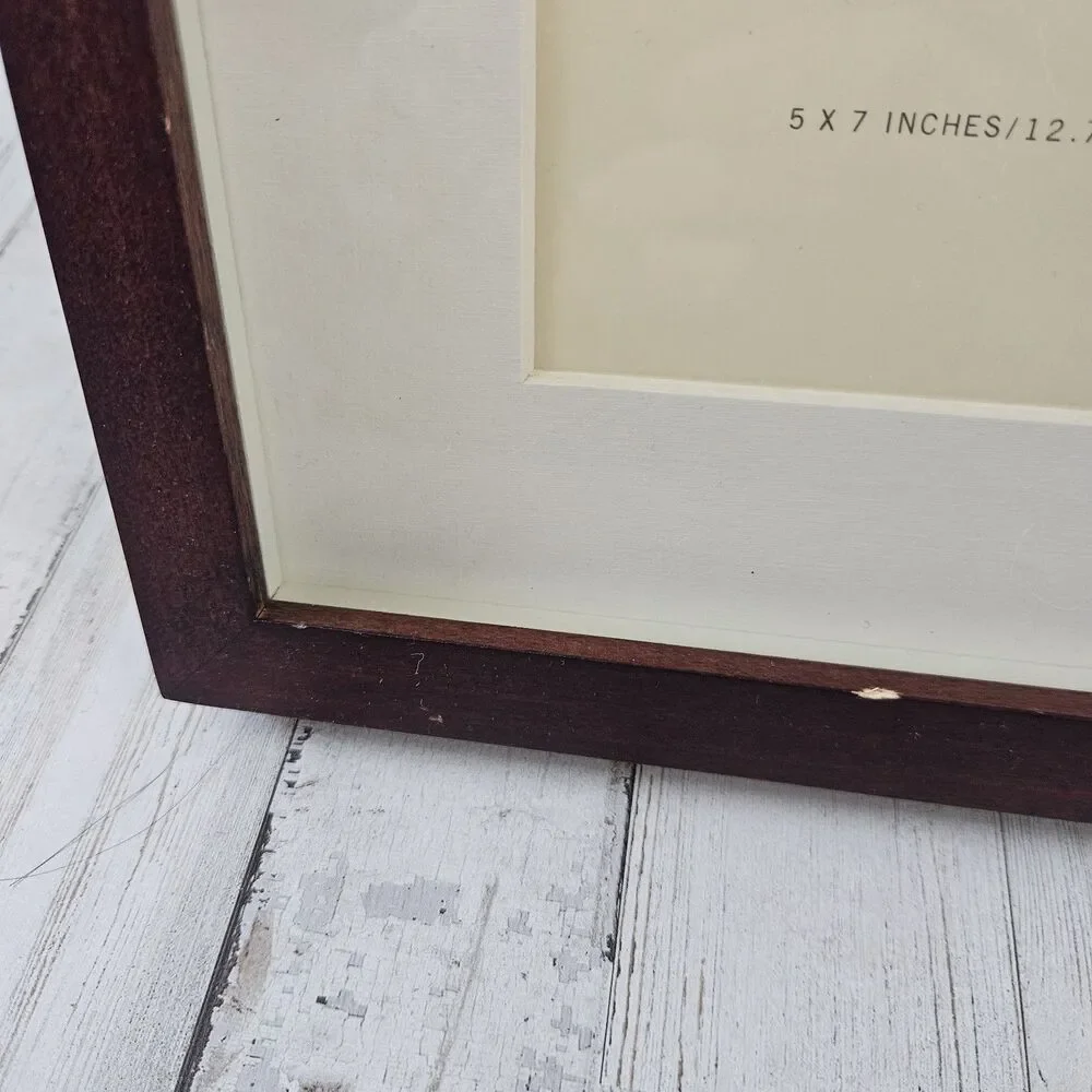 POTTERY BARN DARK BROWN WOOD Gallery Frame | Duo Matted 4x6” SLOTS FAMILY PHOTOS